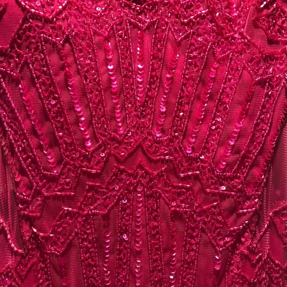 NWT Adrianna Papell Formal Beaded Gown~ Pink Sapphire